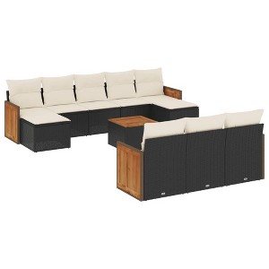 vidaXL Garden Sofa Set Black, Cream White - 1 of 4