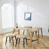 Dsvimoy Patio Counter and Bar Stool Set of 2 PU Upholstered Stools with Golden Footrest for Kitchen and Bar Spaces, Beige, 26.4"*21.7"*9.8" - 2 of 4