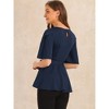 Allegra K Women's Split Half Sleeve Crew Neck Belted Casual Peplum Blouses - image 3 of 4