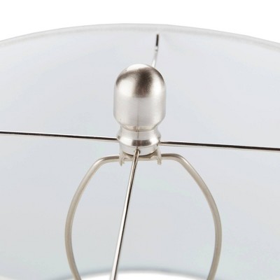 Aqua Blue Textured Glass Table Lamp with White Shade