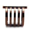 Slickblue Women's Ring, Wide Band with Vertical Synthetic Crystal Bar, Layered Look, IP Coffee Finish, Sizes 5–10 - 4 of 4