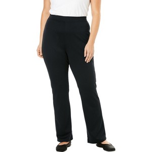 Woman Within Plus Size Petite Bootcut Ponte Stretch Knit Pant - 1 of 4