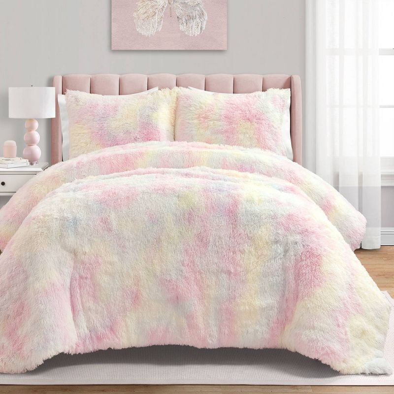 Kids' Emma Cozy Ultra Soft Ombre Faux Fur Comforter Set - Lush Décor, 1 of 9
