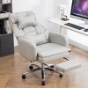 155° Reclining Swivel Ergonomic Office Chair, Technology Leather High Back with Lumbar Support Headrest, Sedentary Comfortable Boss Chair-The Pop Home - 2 of 4