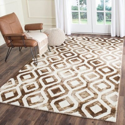 Ivory and Chocolate Hand-Tufted Wool Area Rug