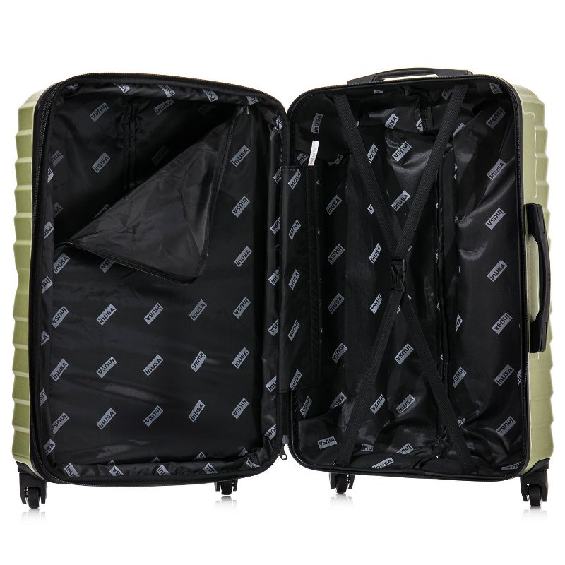 InUSA Aurum Lightweight Hardside Medium Checked Spinner Suitcase - Green, 5 of 19