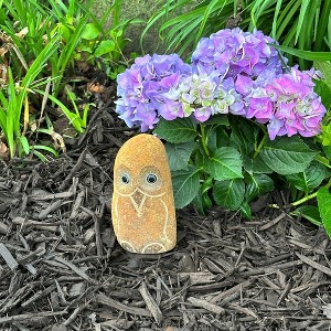 Tierra Garden 6"H Natural Granite Boulder Owl - 1 of 4