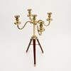 TopComfy Decorative Object Elegant Tripod Candle Holder Gold Polished Aluminum with Wood Detailing for Home decor, Gold, 17"*17"*31" - 4 of 4