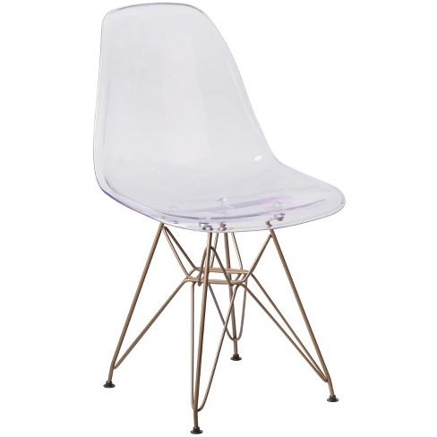 Emma And Oliver Ghost Chair With Gold Metal Base Target