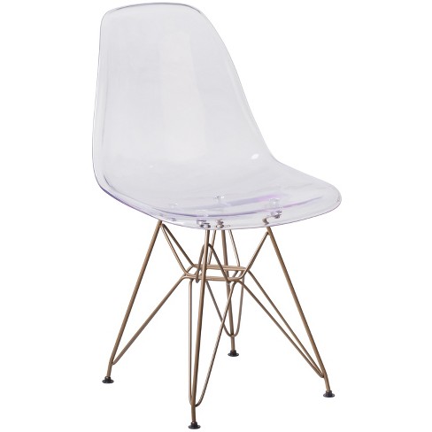 Flash Furniture Elon Series Ghost Chair with Gold Metal Base - image 1 of 4