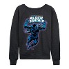 Women's - Marvel - Black Panther Comic Book Cover Lightweight French Terry Wide Neck Long Sleeve Graphic Shirt - 2 of 4