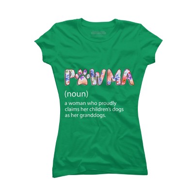 Junior's Design By Humans Grandmother Loves Grandogs Pawma By littlesenh1 T-Shirt