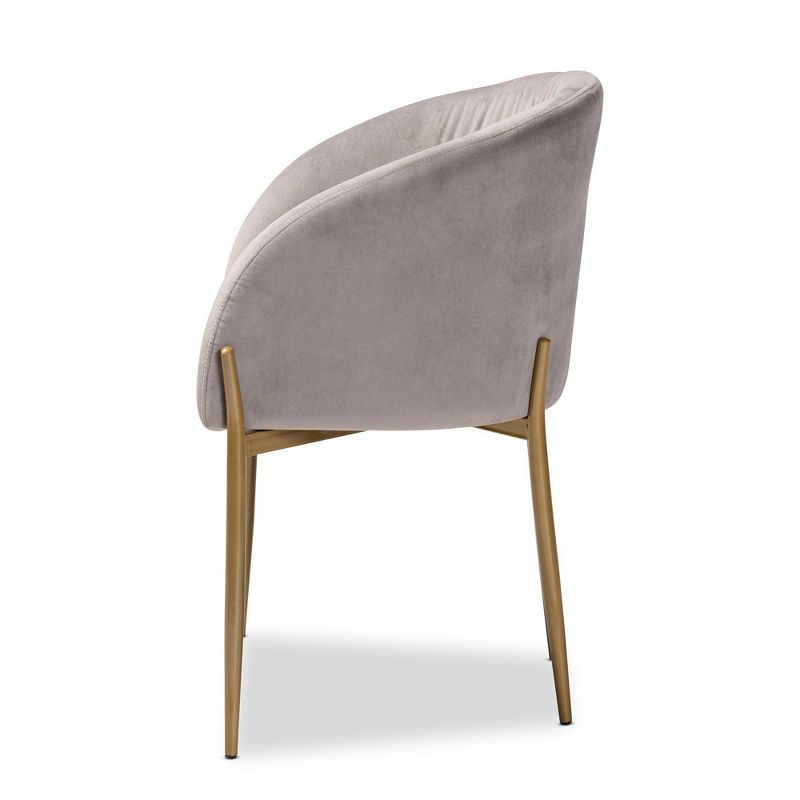 Ballard Velvet Fabric Upholstered Metal Dining Chair - Baxton Studio, 4 of 12