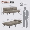 UNISOAR Sofa Bed Convertible 70 inch Solid Wood Couch for Living Room, Chenille Fabric, 2 Cushions, Gray/Orange/Black - 2 of 4