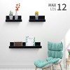 Syemin Decorative Wall Shelf Floating Shelves Wall Mounted Wood Shelves Hanging Shelf Storage Decor Floating Shelves Wall, White, 2.36"*5.91"*1.97" - 2 of 4