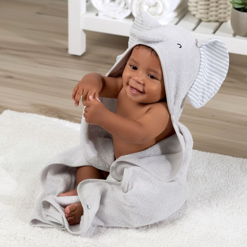 Gerber Baby Hooded Bath Towel & Washcloths, One Size Fits Most, 4-Piece, 2 of 10