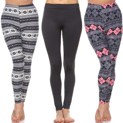 Women's Pack of 3 Leggings - One Size Fits Most - White Mark