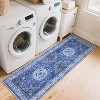 Boho Floral Washable Rug - Faux Lambskin Velvet with Non-Slip Backing for Living Room, Bedroom, Kitchen - 3 of 4