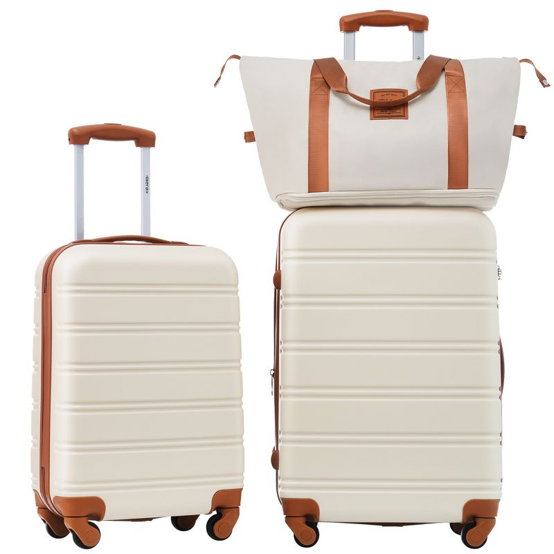 2/3 PCS Luggage Set, ABS Hardshell Expandable  Spinner Suitcase with Travel Bag and TSA Lock - ModernLuxe, 1 of 5
