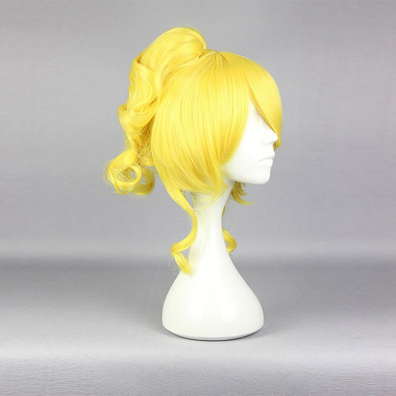 Unique Bargains Women's Wigs 12" Yellow with Wig Cap Synthetic Fibre, 3 of 7