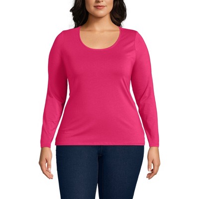 Lands' End Women's Long Sleeve Lightweight Jersey Scoop Neck T-Shirt
