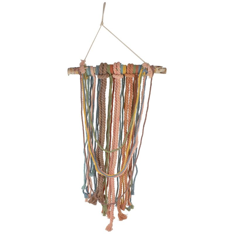 Northlight 37" Rustic Knotted Rope on Birch Branch Boho Wall Art Decoration, 1 of 6