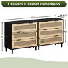 3-Drawers Rattan Storage Cabinet Rattan Drawer, CENGHU Nightstand, Coffee Bar Cabinet, for Bedroom, Living Room, Dining Room, Hallways - 4 of 4