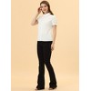 INSPIRE CHIC Women's Short Sleeve Button Down Peter Pan Collar Blouse - 2 of 4