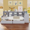 Vynxaria Twin Size Wooden L-Shape Daybed Frame with Storage 3 Cabinets and 2 Drawers,Study Desk and Built-in Bookshelf - 3 of 4