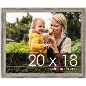 PosterPalooza | 20x18 Thin Barnwood Picture Frame, UV Acrylic, 2 Finishes - Grey and Black - 1 of 4