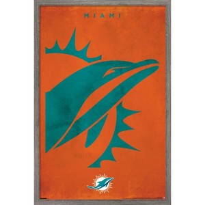 Trends International NFL Miami Dolphins - Logo 25 Framed Wall Poster Prints - 1 of 4