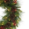 Puleo 26" Pre-Lit Artificial Pinecone and Berry Christmas Wreath - 4 of 4