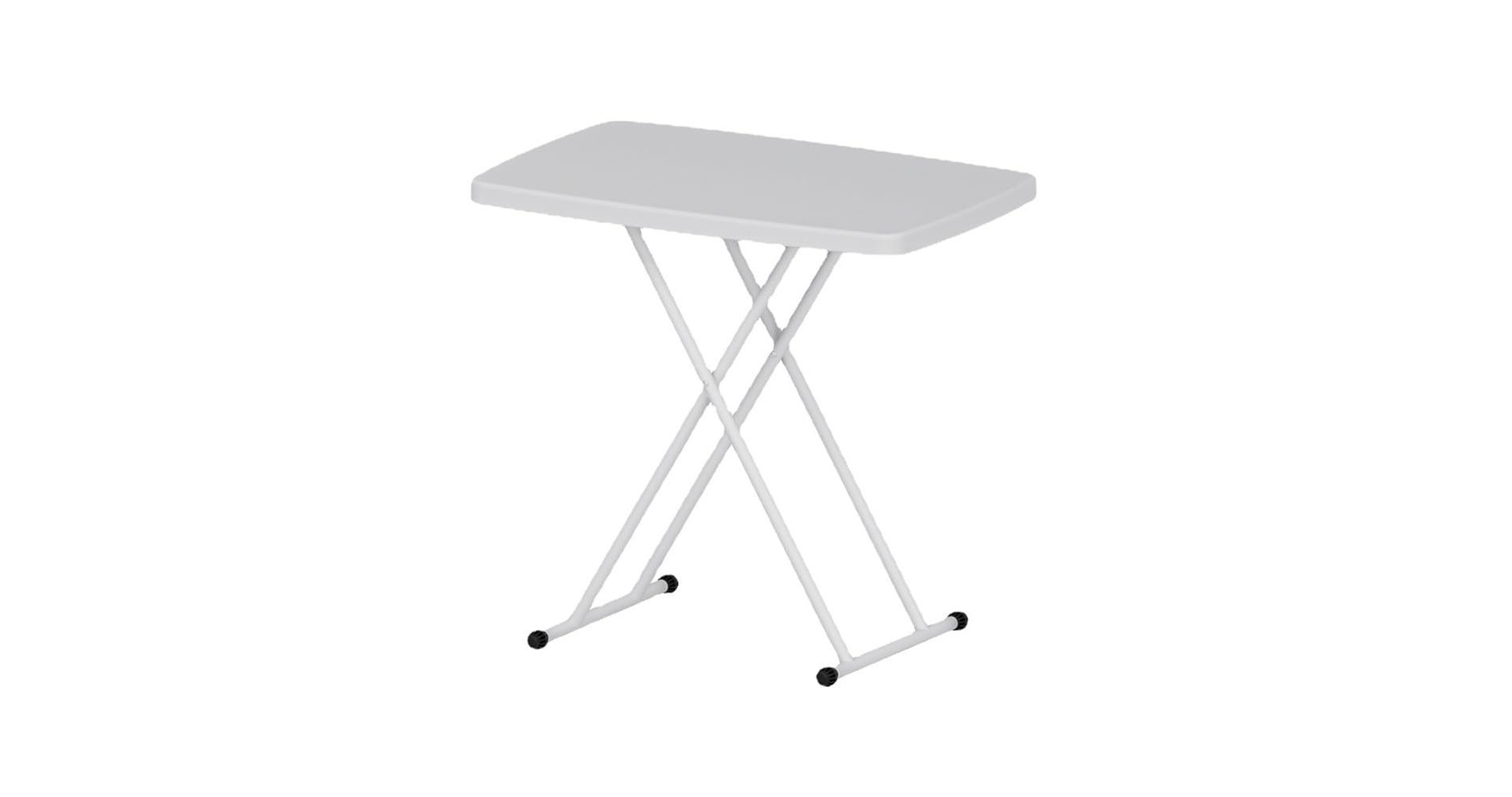 Folding Table, Plastic Personal Foldable Tables, Adjustable Rectangular Dining Table, Simple Bedside Square Table,White