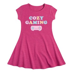 Girls' - Instant Message - Cozy Gaming Fit & Flair Cap Sleeve Dress - 1 of 2