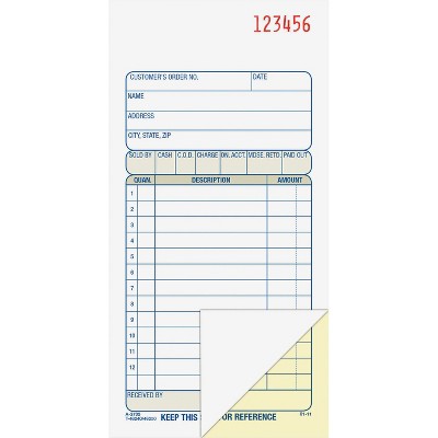 Adams Sales Order Book 2-Part 50/Bk 3-11/16"x7-3/16" DC3705