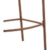 Lodi Outdoor Metal Rope Barstool, Teak Finished Frame and Beige Cushion, Set of 2 - 4 of 4