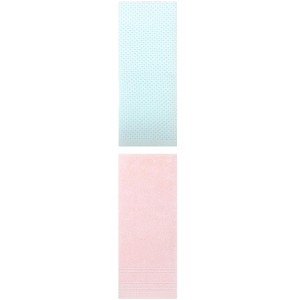 REGALWOVEN Solid Stripe Pattern Bathroom Face Hand Towels 14" x 30"/13" x 30" 2 Pcs - 1 of 4