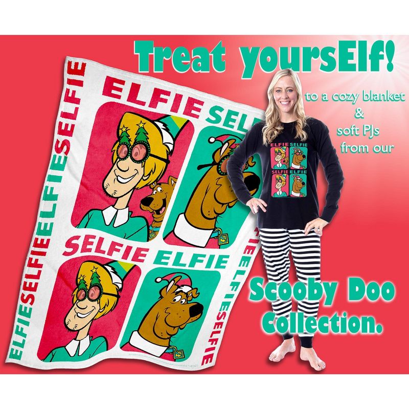 Scooby Doo Elfie Selfie Scooby and Shaggy Christmas Silk Touch Throw Blanket Multicoloured, 3 of 4