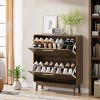 GlasFlength Shoe Racks 2 Flip Shoe Cabinet Shoe Organizer Long Shoe Rack FreeStanding Shoe Rack for Entryway, Brown, 31.5"*9.45"*37.4" - 4 of 4