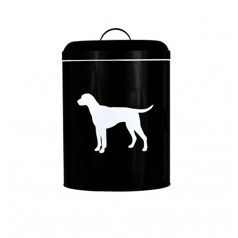 Amici Pet Dog Black/White Buster Food Storage Bin, Large, 17lbs Dry Food Capacity, Metal Storage Container, 1 of 7