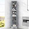 67" Tall Bathroom Corner Cabinet, Freestanding Floor Cabinet With Adjustable Shelves, Narrow Cabinet Organizer for Bathroom Kitchen Living Room - 2 of 4