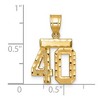 Black Bow Jewelry 14k Yellow Gold, Varsity Collection, Small D/C Pendant Number 40 - 2 of 3