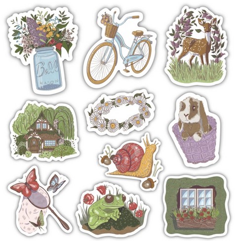 Big Moods Cute Nature Aesthetic Sticker Pack 10pc : Target