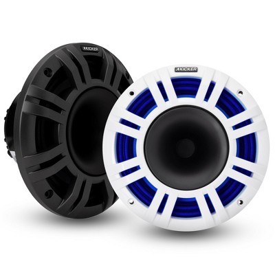 Kicker 48KMXL8 8" 4-Ohm RGB LED KMXL Horn-Loaded Marine Coaxial Speakers, Pair