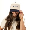 3D Puff Embroidered Mama Block Letters - Women's Canvas Trucker Hat - 3 of 3