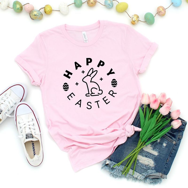 Simply Sage Market Women's Happy Easter Eggs Short Sleeve Graphic Tee, 4 of 5