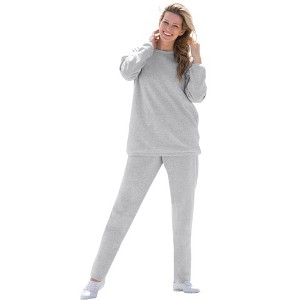 Woman Within Fleece Sweatshirt Set - 1 of 4