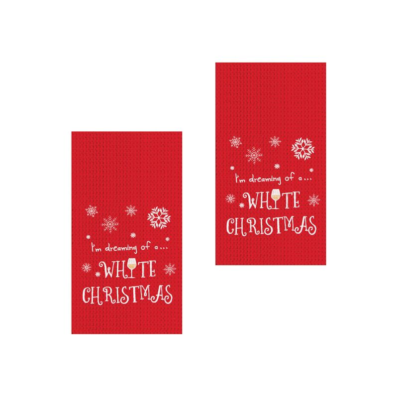 C&F Home White Christmas Waffle Weave Kitchen Towel, 2 of 4
