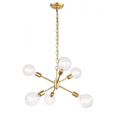 Elegant Lighting Nolan 6 light Brass pendant
