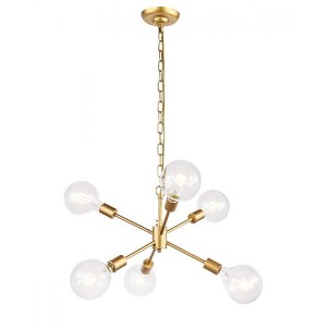 Elegant Lighting Nolan 6 light Brass pendant - 1 of 4